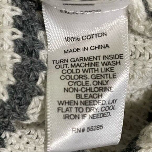 Express  Sweater Women's Size Small Dolman Sleeve White/Gray Stripe Oversized - Picture 10 of 10